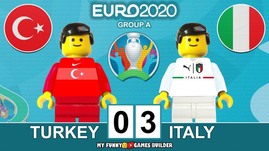 شبیه سازی دیدار ایتالیا - ترکیه در یورو 2020 با لگو