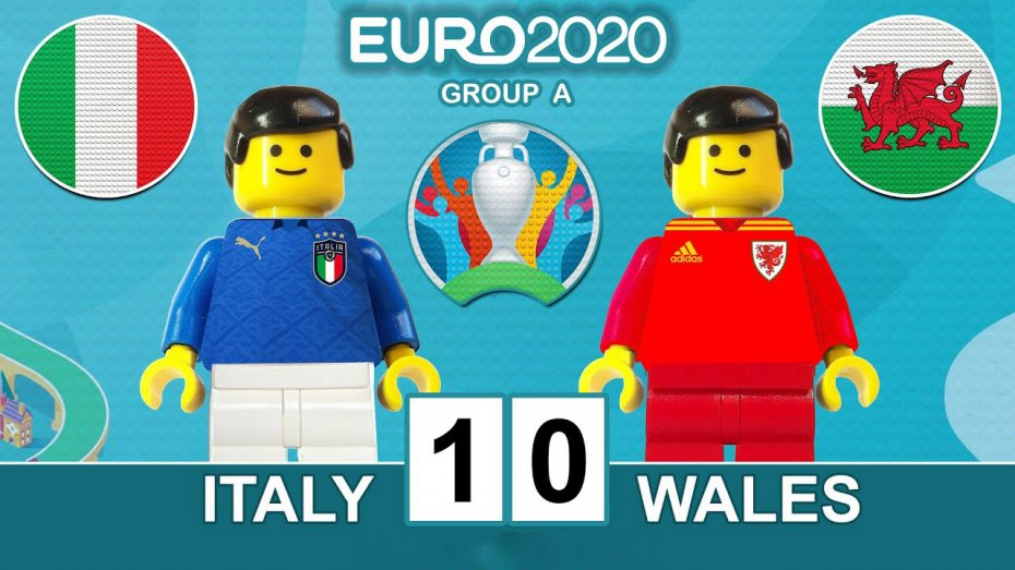 شبیه سازی دیدار ایتالیا - ولز در یورو 2020 با لگو