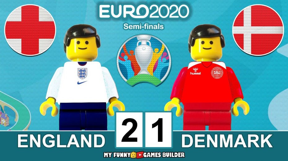 شبیه سازی دیدار انگلیس و دانمارک در یورو 2020 با لگو
