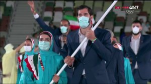 رژه کاروان ایران در مراسم افتتاحیه المپیک توکیو 2020