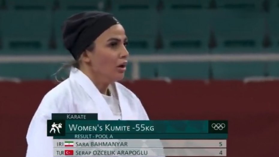 شاهکار سارا بهمنیار در ثانیه‌های پایانی مبارزه (المپیک2020)