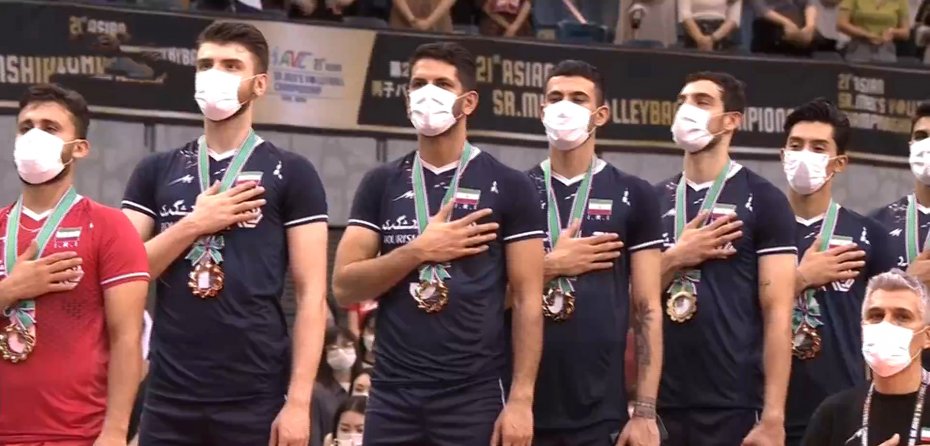 مراسم اهدای مدال و جام قهرمانی آسیا به ایران