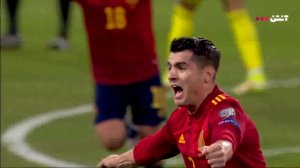 گل اول اسپانیا به سوئد (موراتا)