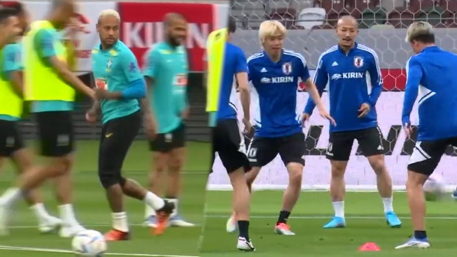  تمرینات تیمهای ملی برزیل و ژاپن قبل از دیدار با یکدیگر