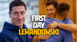 اولین روز حضور رابرت لواندوفسکی در باشگاه بارسلونا