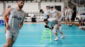 تمرینات تیم ملی والیبال ایران پیش از بازی با برزیل