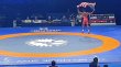 خوشحالی جردن باروز پس از قهرمانی و تشویق تماشاگران ایرانی