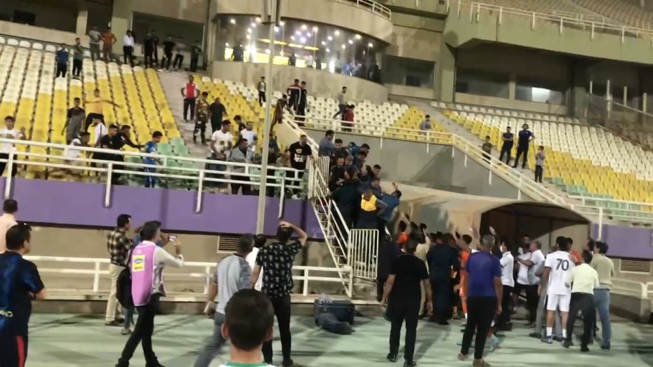 درگیری پایان بازی استقلال خوزستان - سایپا