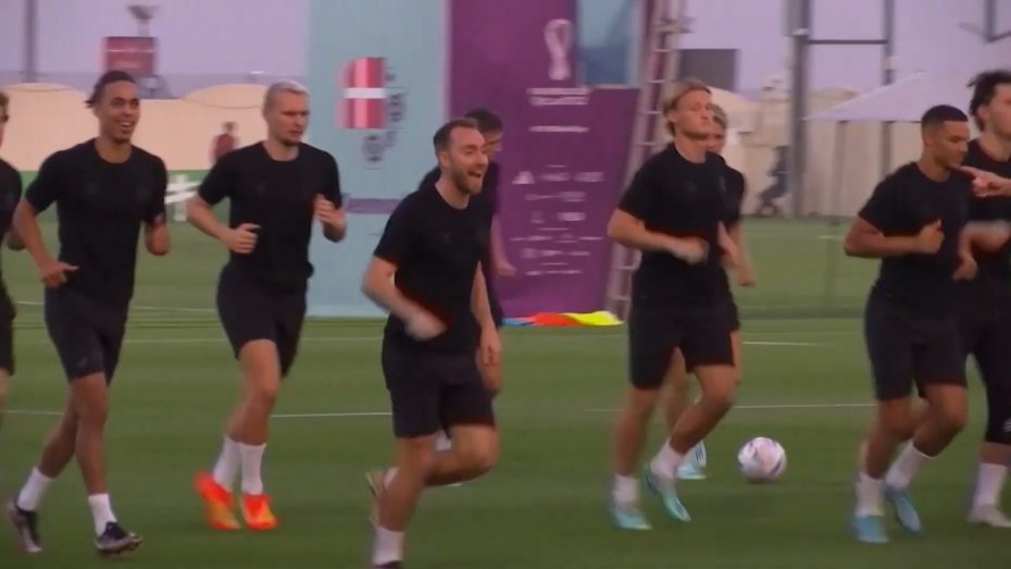 تمرینات آماده سازی بازیکنان دانمارک برای جام جهانی