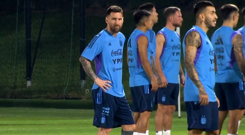 تمرینات آماده سازی تیم ملی آرژانتین با حضور مسی