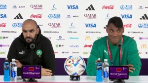 نشست خبری تیم ملی مراکش پیش از دیدار با پرتغال