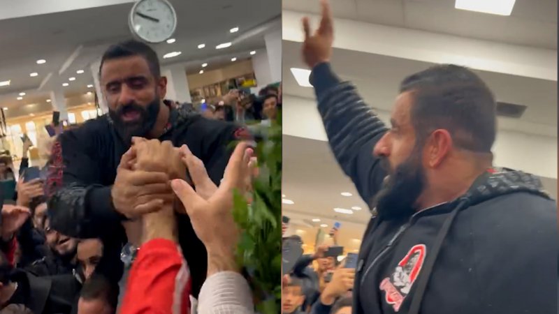 استقبال پرشور از هادى چوپان در فرودگاه