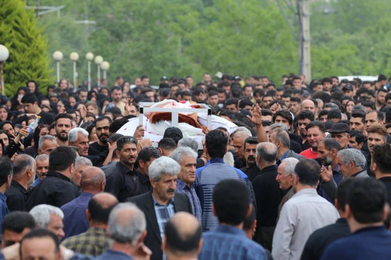 مراسم تشییع امیرحسین شیرچی فوتبالیست جوان مازندران 