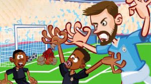 دیدار منچسترسیتی - رئال مادرید به روایت انیمیشن 