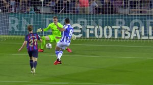گل اول رئال سوسیداد به بارسلونا توسط مرینو