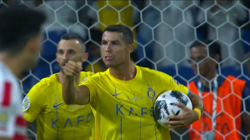 ضربه سر رونالدو، گل اول النصر به الزمالک