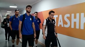 ورود تیم ملی امید ایران به ورزشگاه جار تاشکند