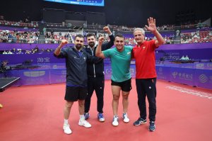 لحظه تاریخی پیروزی تیم‌ملی‌ پینگ‌پنگ ایران مقابل ژاپن