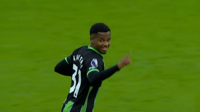 گل اول برایتون به منچسترسیتی توسط آنسو فاتی