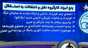 ابهامات کارگروه نقل و انتقالات به باشگاه استقلال