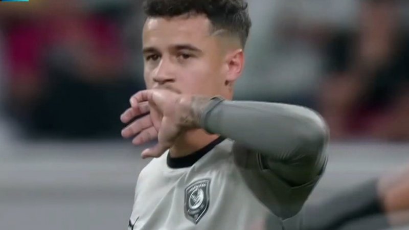 گل اول الدحیل به النصر توسط کوتینیو