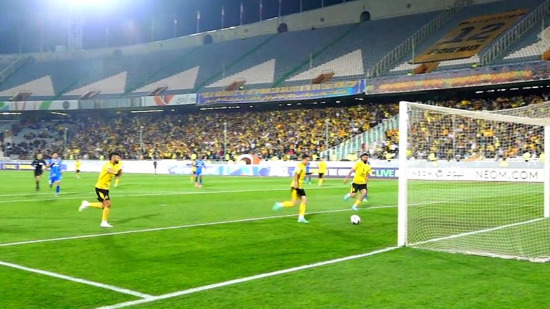 گل سپاهان به نیروی هوایی عراق از زاویه پشت دروازه