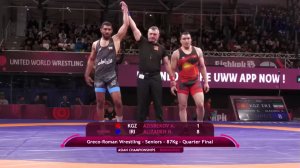 پیروزی علیزاده مقابل حریفی‌ از قرقیزستان در وزن 87KG
