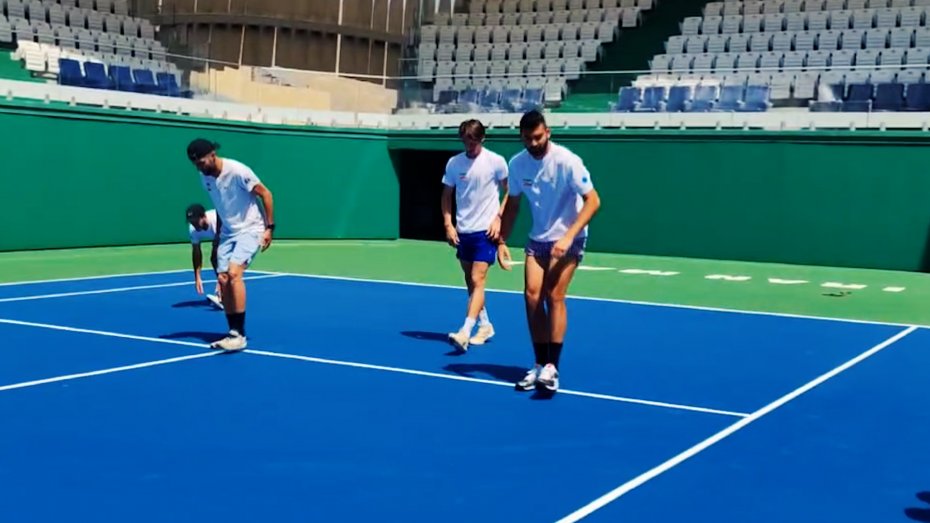 آخرین تمرین تیم ملی تنیس قبل از اعزام به اردن