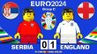 شبیه‌سازی بازی انگلیس وصربستان در یورو 2024 با لگو