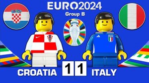 شبیه‌سازی بازی کرواسی و ایتالیا در یورو 2024 با لگو