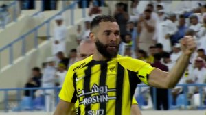 گل اول الاتحاد به الاخدود توسط بنزما