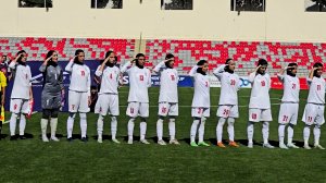 سلام نظامی تیم ملی زنان ایران پیش از بازی با لبنان