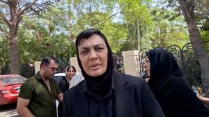 گفت‌گو با شهربانو منصوریان در مراسم تشییع امیدجهان