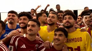 خوشحالی قطری‌ها پس از صعود در رختکن