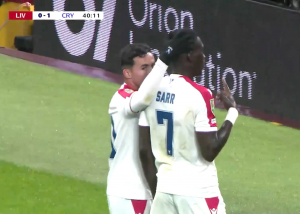 گل اول کریستال پالاس به لیورپول (سار)