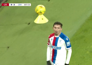 گل سوم کریستال پالاس به لیورپول (پینو)