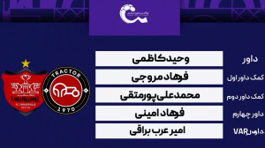 کارشناسی داوری بازی تراکتور - پرسپولیس