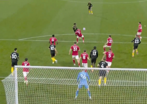 سوپرگل دیالو، گل دوم منچستریونایتد به ناتینگهام فارست