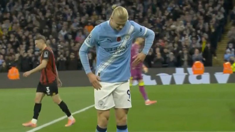 گل اول منچسترسیتی به بورنموث توسط هالند