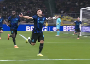 گل اول اینتر به لاتزیو توسط لائوتارو مارتینز