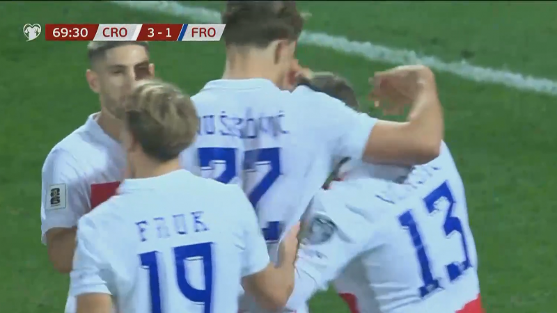 گل سوم کرواسی به جزایر فارو توسط ولاشیچ