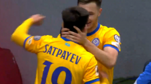 گل اول قزاقستان به بلژیک توسط ساتپائف