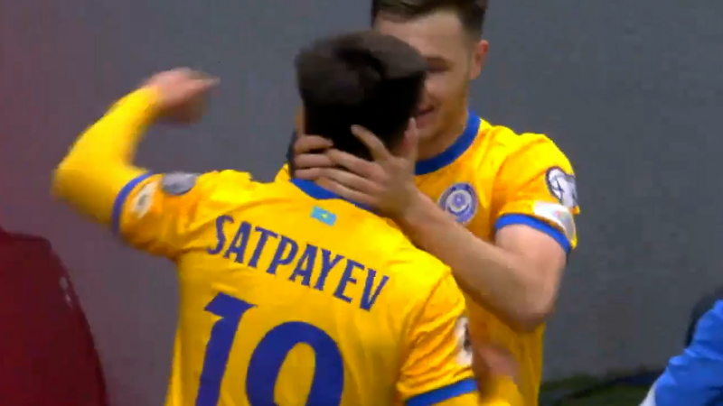 گل اول قزاقستان به بلژیک توسط ساتپائف