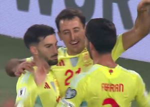 گل سوم اسپانیا به به گرجستان توسط فران تورس 