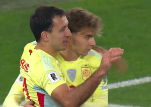 گل چهارم اسپانیا به به گرجستان توسط اویارزابال 