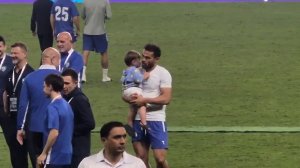 خوشحالی اورونوف و فرزندش پس از برد مقابل ایران