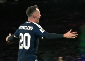 گل دوم اسکاتلند به دانمارک توسط شانکلند