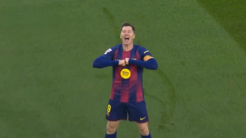گل اول بارسلونا به بیلبائو توسط لواندوفسکی