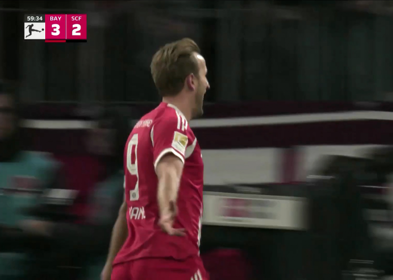 گل چهارم بایرن مونیخ به فرایبورگ (هری کین)