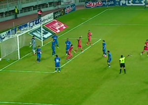 گل دوم فولاد به استقلال خوزستان توسط ساسان انصاری